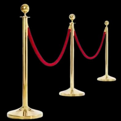 Corde rouge embout doré 150cm