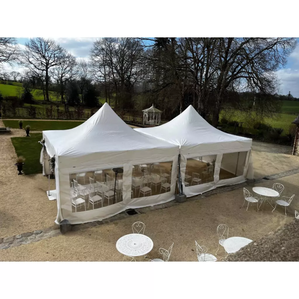 Barnum pliant 5x10m H 2.3m | Bâche M2 550g/m² | Côtés inclus