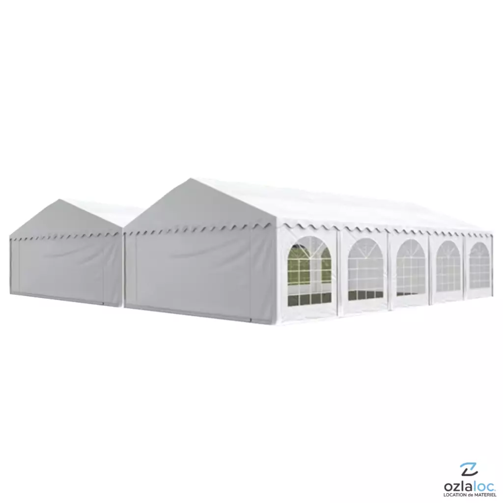 Tente de réception 10x12m ou 6x20m H 2m | Bâche M2 550g