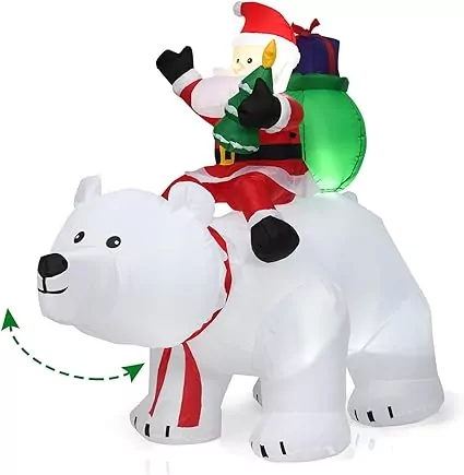 Ours polaire & Père Noël gonflable Ours polaire & Père Noël gonflable