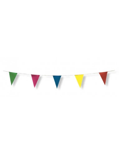 Guirlande de fanions 10m Multicolore Plastique 25x35cm Guirlande de fanions 10m Multicolore Plastique 25x35cm
