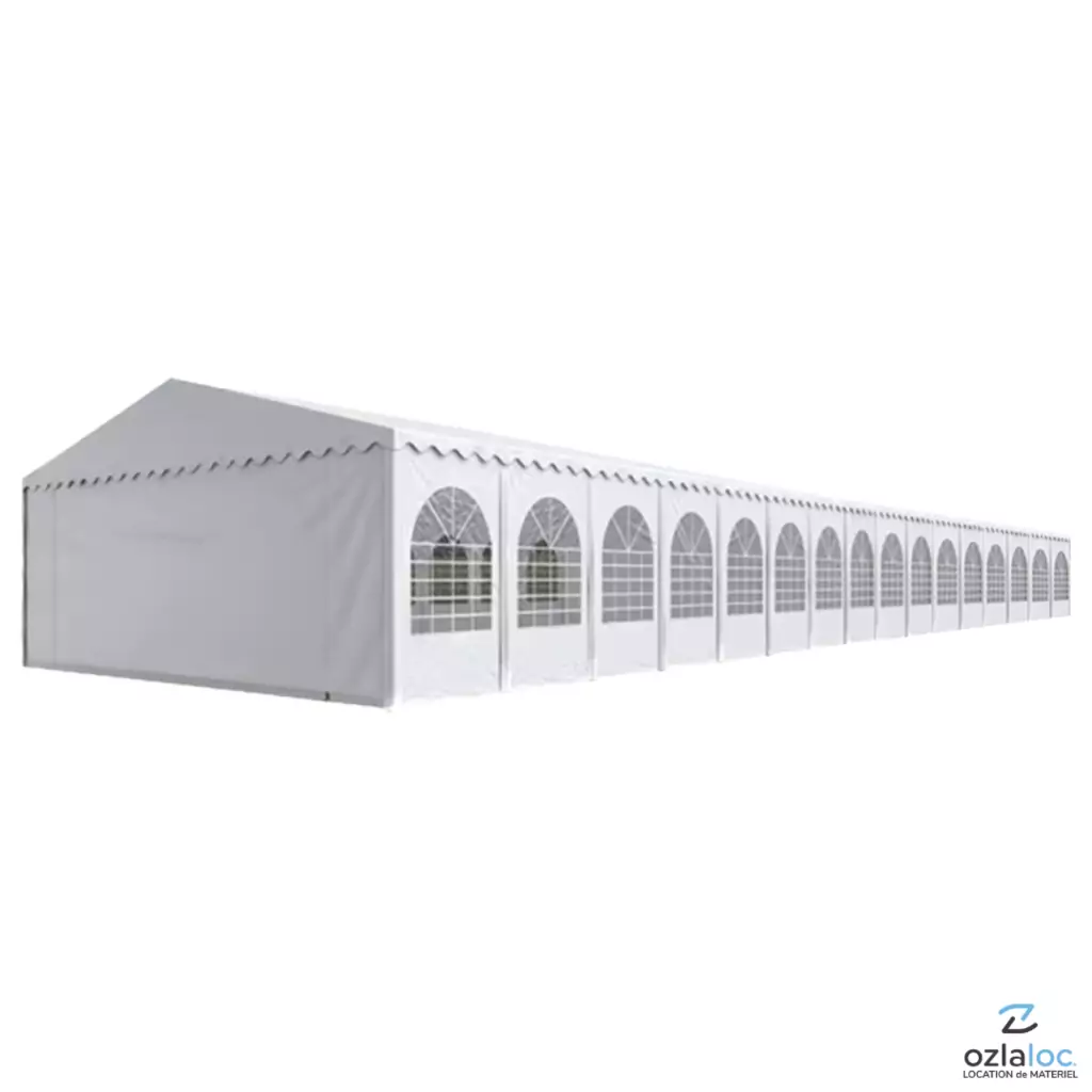 Tente de réception 8x32m ou 16x16m H 2.6m | Bâche M2 550g Tente de réception 8x32m ou 16x16m H 2.6m | Bâche M2 550g
